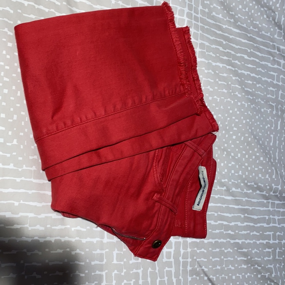Pilcro crop red jeans